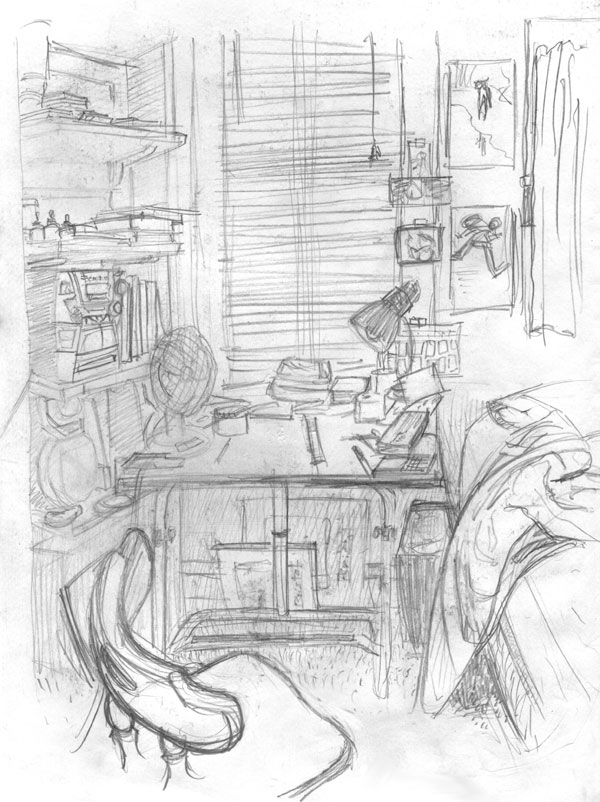 Messy Bedroom Drawing O, messy bedroom!